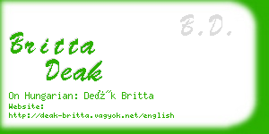 britta deak business card